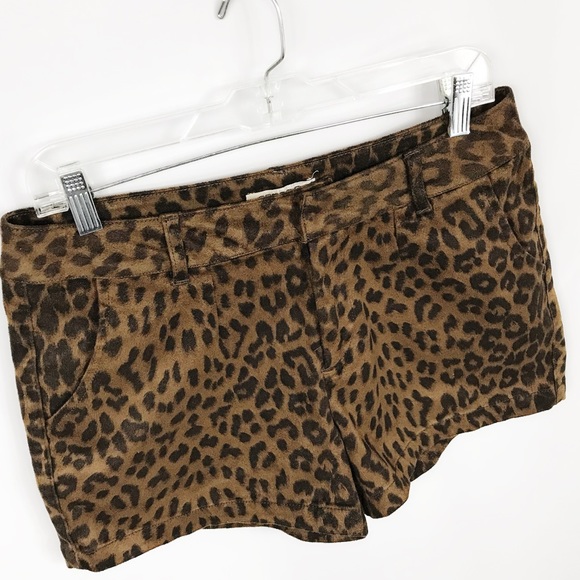 Arden B Pants - Faux Suede Leopard Shorts